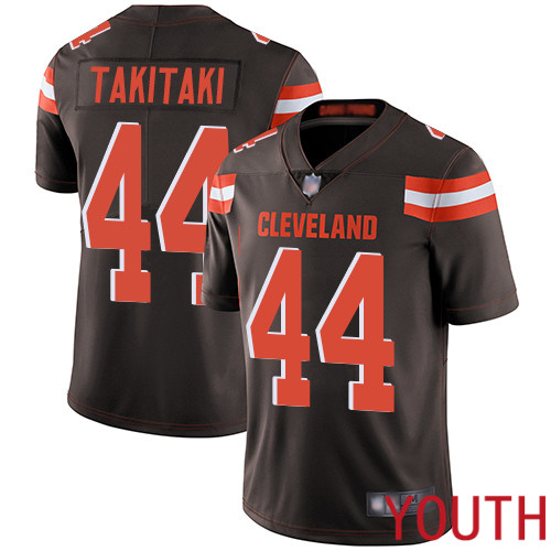 Cleveland Browns Sione Takitaki Youth Brown Limited Jersey #44 NFL Football Home Vapor Untouchable